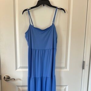 SO Tiered Blue Spaghetti Strap Maxi Dress